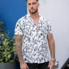 Chemise structurée à motifs fleuri