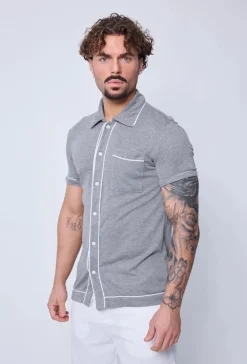 Chemise style bowling manches courtes