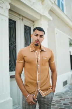 Chemise style bowling manches courtes