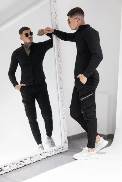 Chemise toile col mao