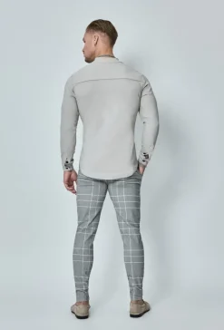 Chemise toile col mao