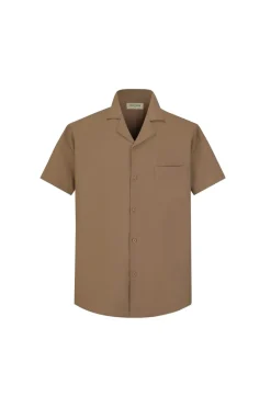 Chemise toile manches courtes unie