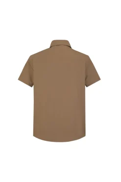 Chemise toile manches courtes unie