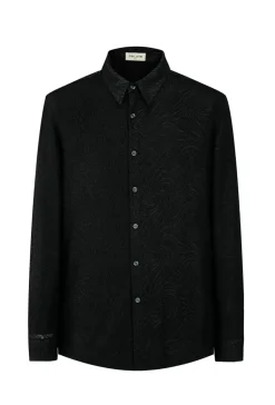 Chemise transparente manches longues à motifs abstraits