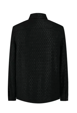 Chemise transparente manches longues col à revers