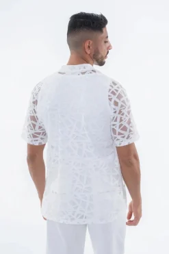 Chemise uni manches courtes transparente