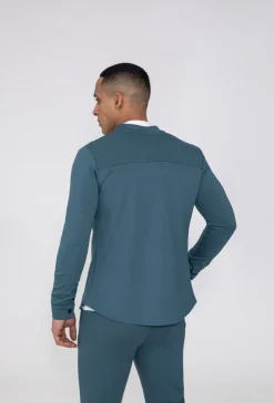 Chemise unie col mao à manches longues
