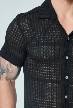 Chemise unie effet tissé transparent