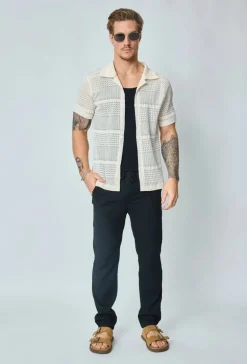 Chemise unie effet tissé transparent