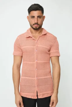 Chemise unie effet tissé transparent