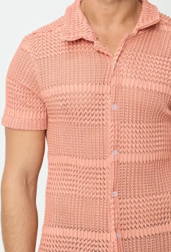 Chemise unie effet tissé transparent