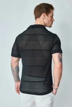 Chemise unie effet tissé transparent