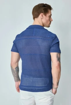 Chemise unie effet tissé transparent