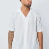 Chemise unie manches courtes à boutons