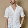 Chemise unie manches courtes à motifs