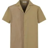 Chemise unie manches courtes bi-matiere