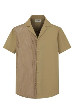 Chemise unie manches courtes bi-matiere