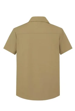 Chemise unie manches courtes bi-matiere