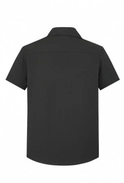 Chemise unie manches courtes à motifs géométriques
