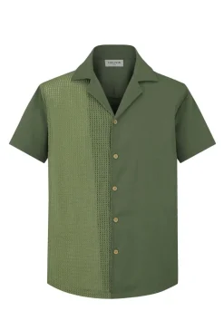 Chemise unie manches courtes bi-matiere
