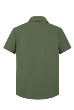 Chemise unie manches courtes bi-matiere