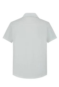 Chemise unie manches courtes à motifs géométriques