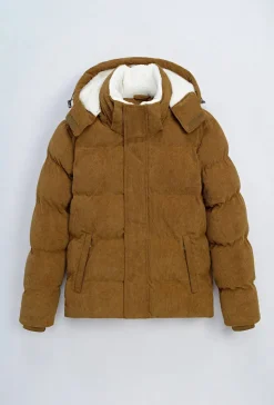 Doudoune à capuche effet daim