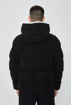 Doudoune à capuche effet daim