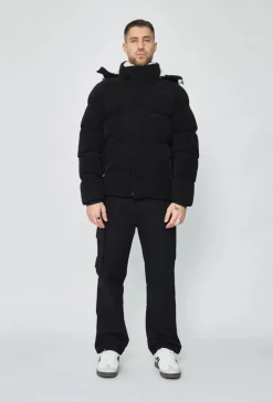 Doudoune à capuche effet daim