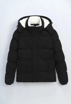 Doudoune à capuche effet daim