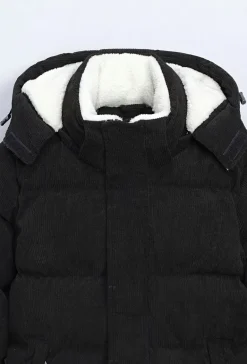 Doudoune à capuche effet daim