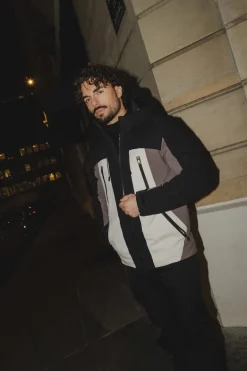 Doudoune bi color à capuche