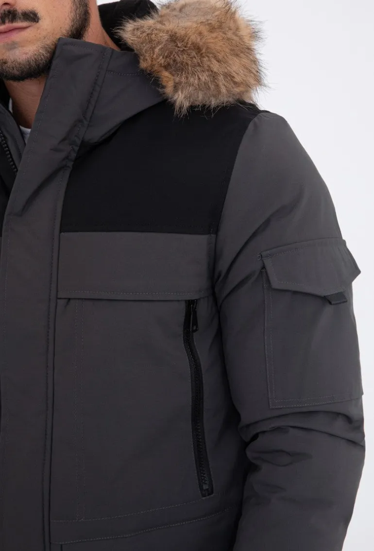 Doudoune capuche à fourrure