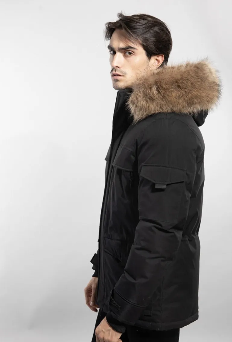 Doudoune capuche à fourrure