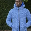 Doudoune courte à motif répétitif