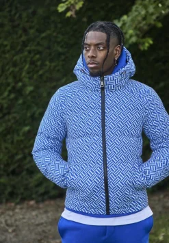 Doudoune courte à motif répétitif