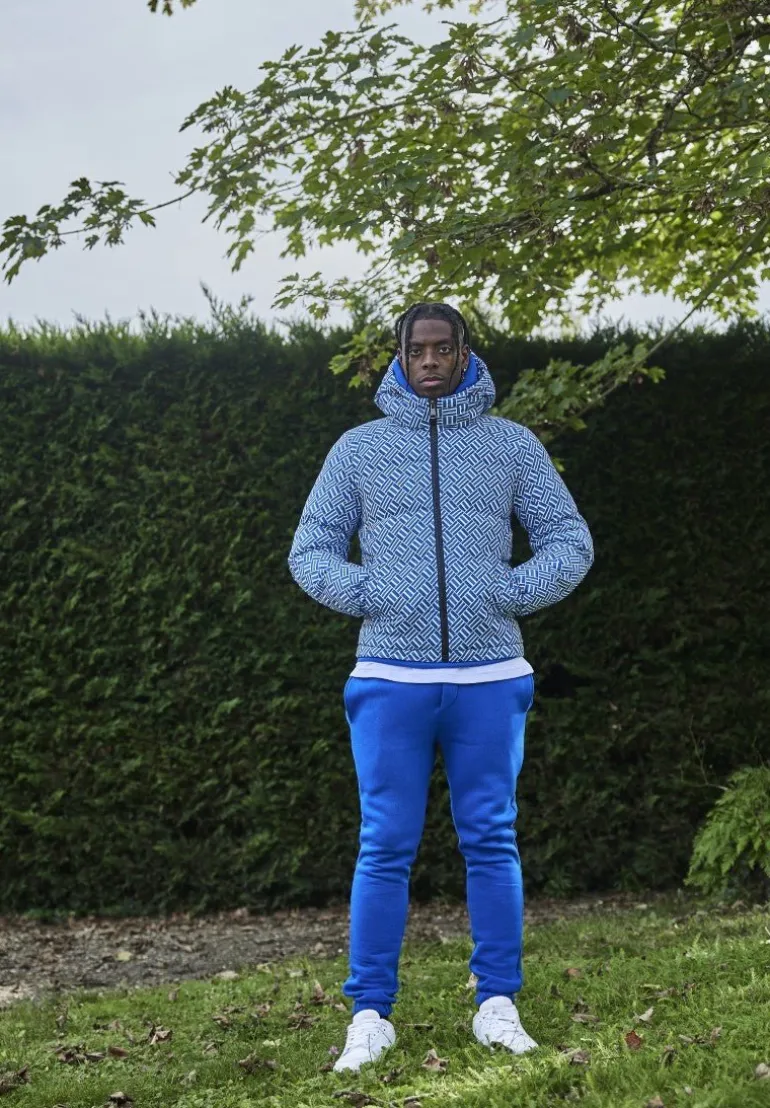 Doudoune courte à motif répétitif