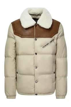 Doudoune courte avec col mouton