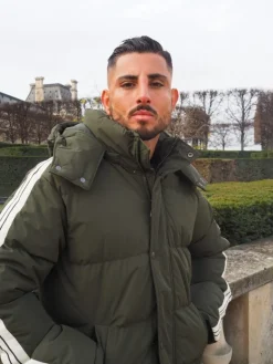 Doudoune longue boutonné à capuche