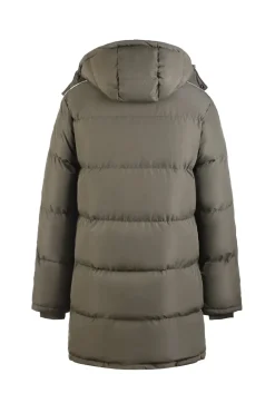 Doudoune longue boutonné à capuche