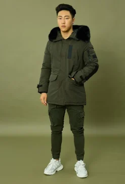 Doudoune parka milongue à capuche fourrure amovible