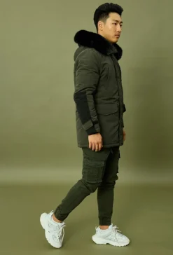 Doudoune parka milongue à capuche fourrure amovible