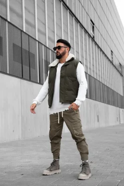 Doudoune sans manches avec col mouton