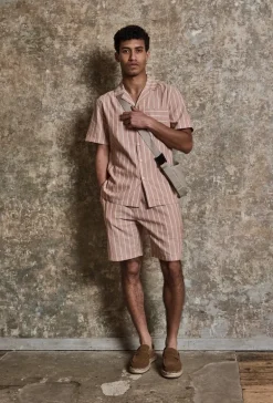 Ensemble à rayures chemise manches courtes short