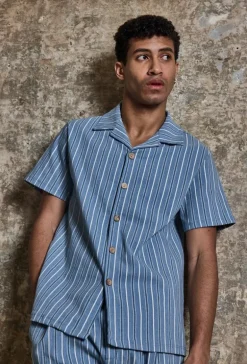Ensemble à rayures chemise manches courtes pantalon
