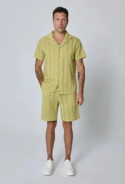 Ensemble à rayures chemise manches courtes short