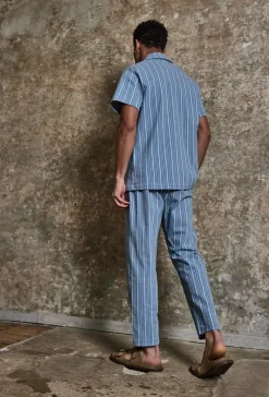 Ensemble à rayures chemise manches courtes pantalon