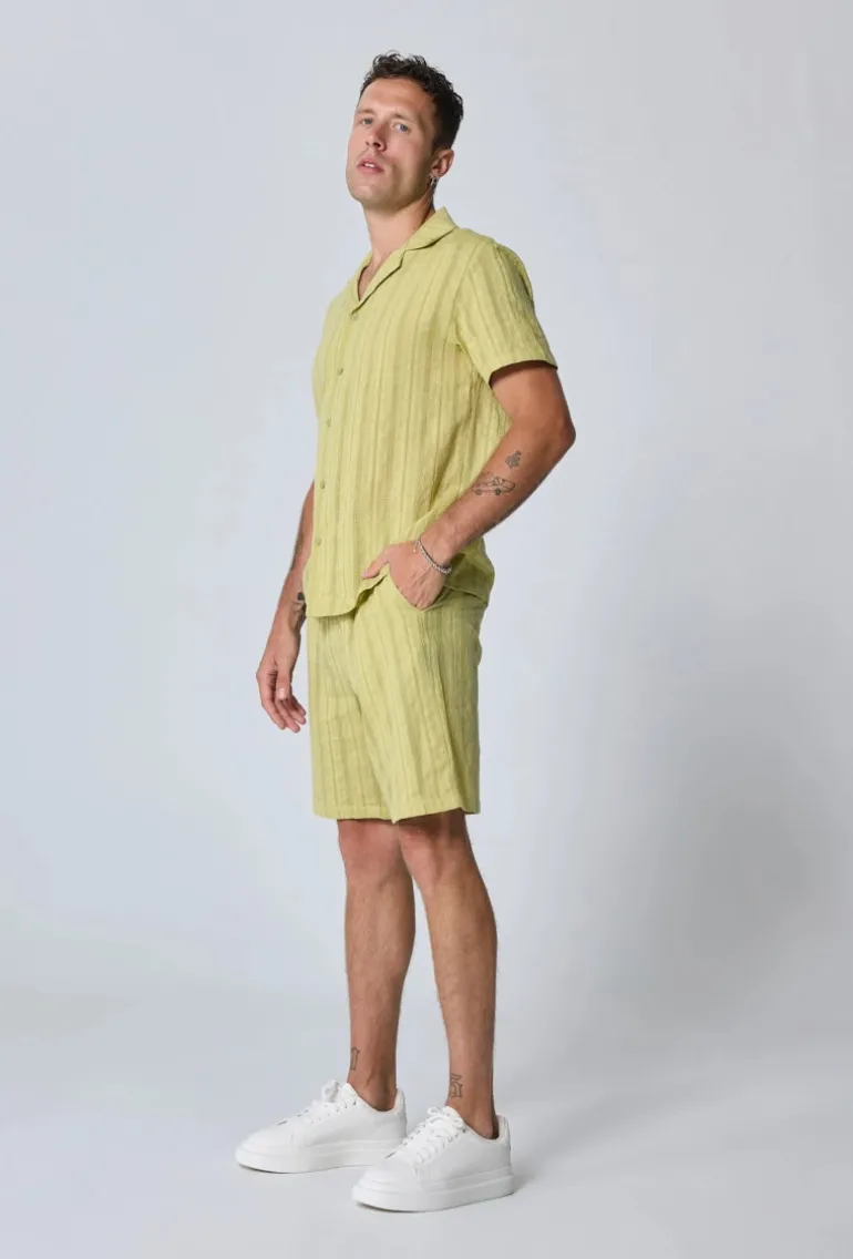 Ensemble à rayures chemise manches courtes short
