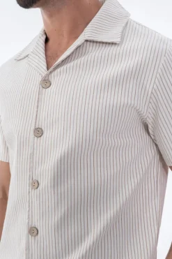 Ensemble à rayures chemise manches courtes pantalon