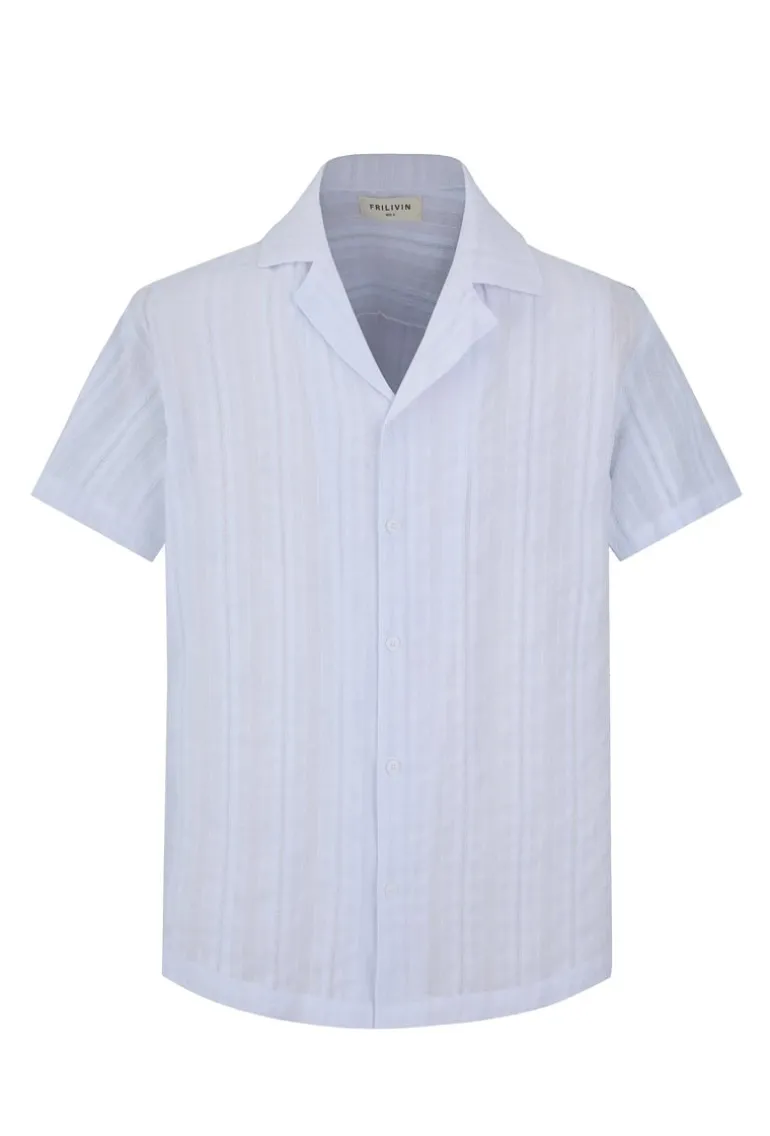 Ensemble à rayures chemise manches courtes short